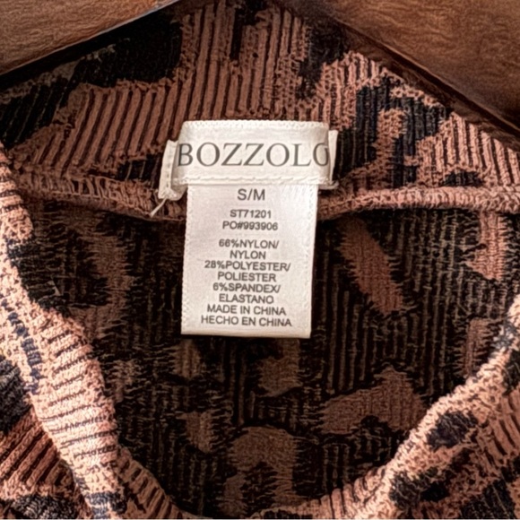 BOZZOLO LEOPARD CROP TOP TANK SIZE S/M BLACK / BROWN - Picture 3 of 3